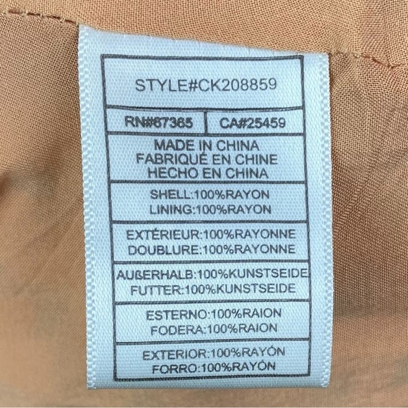 Cupcakes and Cashmere Women’s Summer Peach Midi Dress Animal Print Size Large - Picture 6 of 11